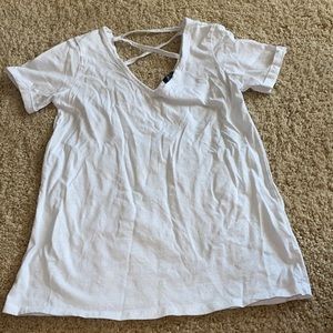 White shirt with criss cross back detail